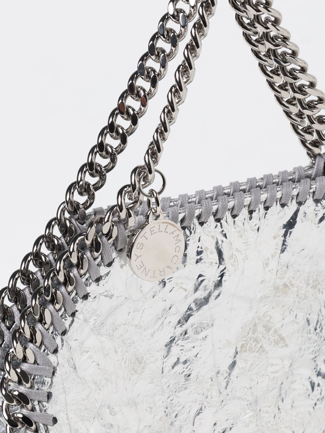 Mini Falabella metallic-effect tote bag - Silver