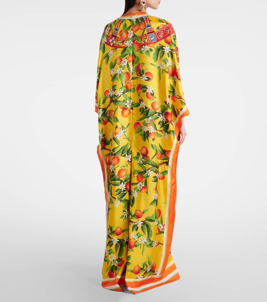 Printed silk maxi dress