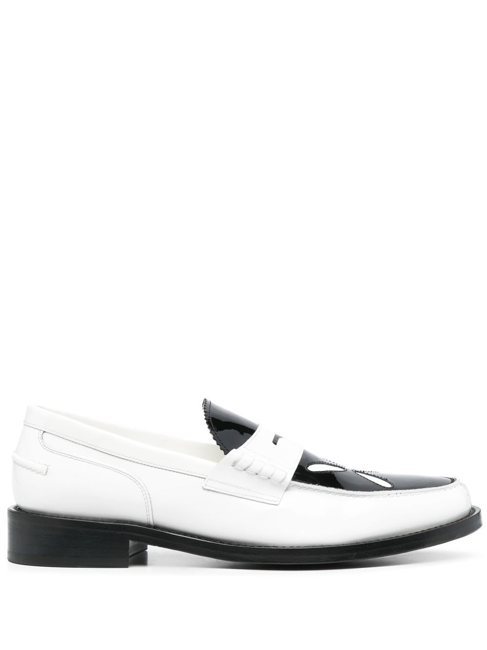 Slashed leather loafers - Black