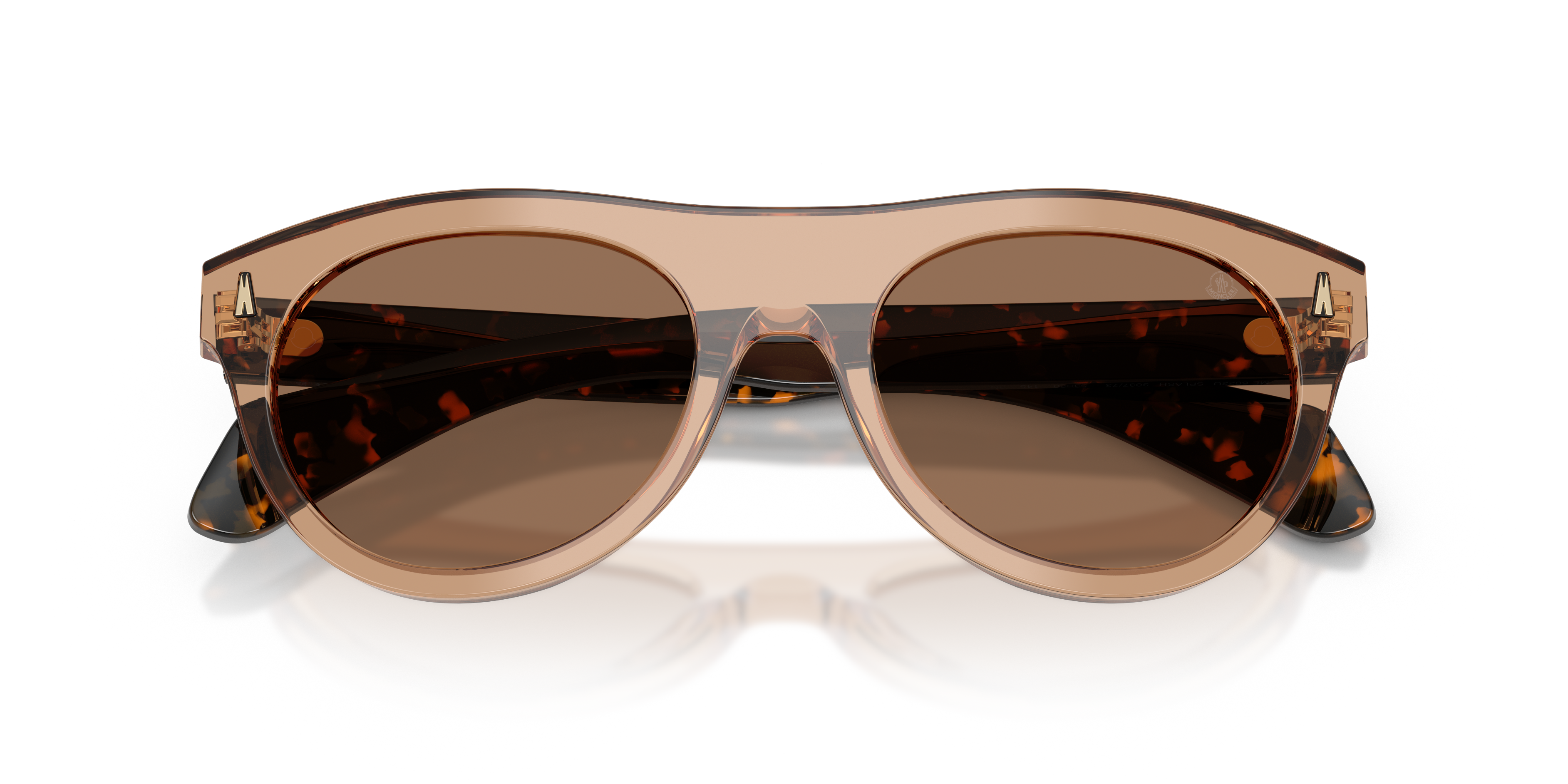 Moncler Unisex Moncler ME6022U SPLASH 303773 Gafas de sol Acetato Marrón Marrón Redonda Norma