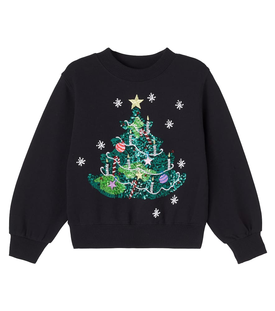 Sequined cotton jersey sweatshirt