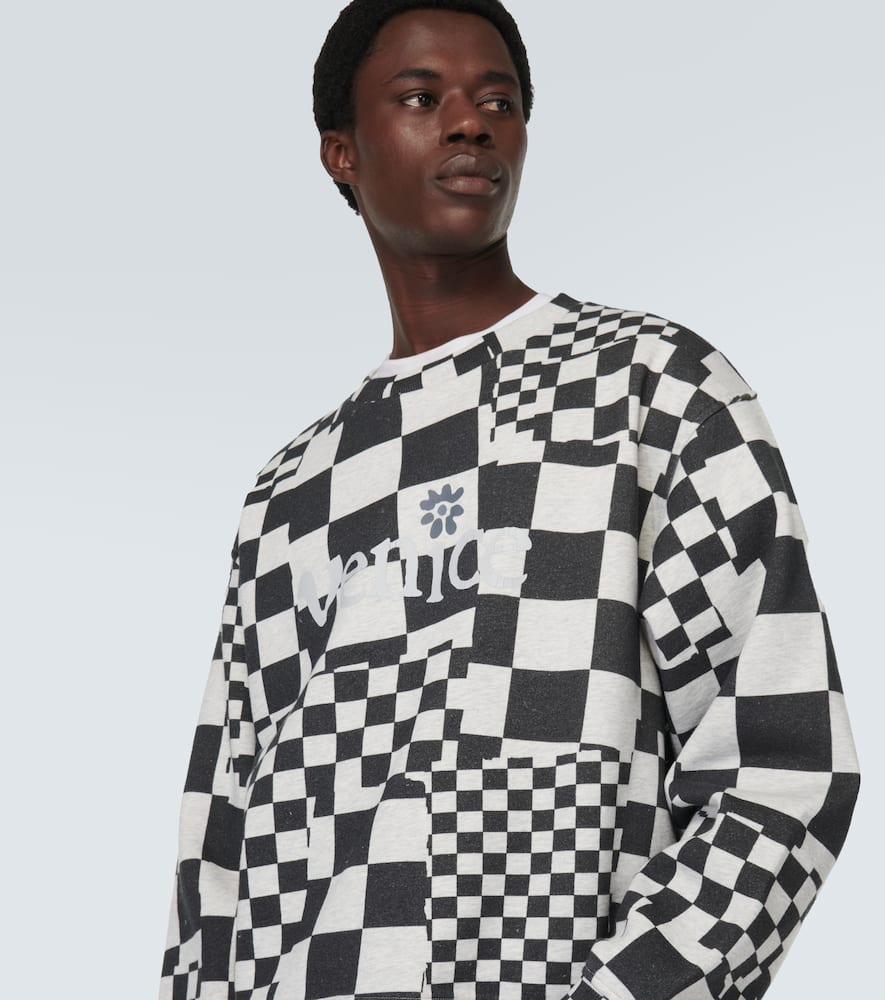 ERL Checked cotton jersey sweatshirt