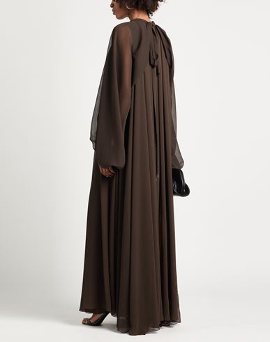 Woman Maxi dress Chocolate brown Size 8 Polyester, Polyamide