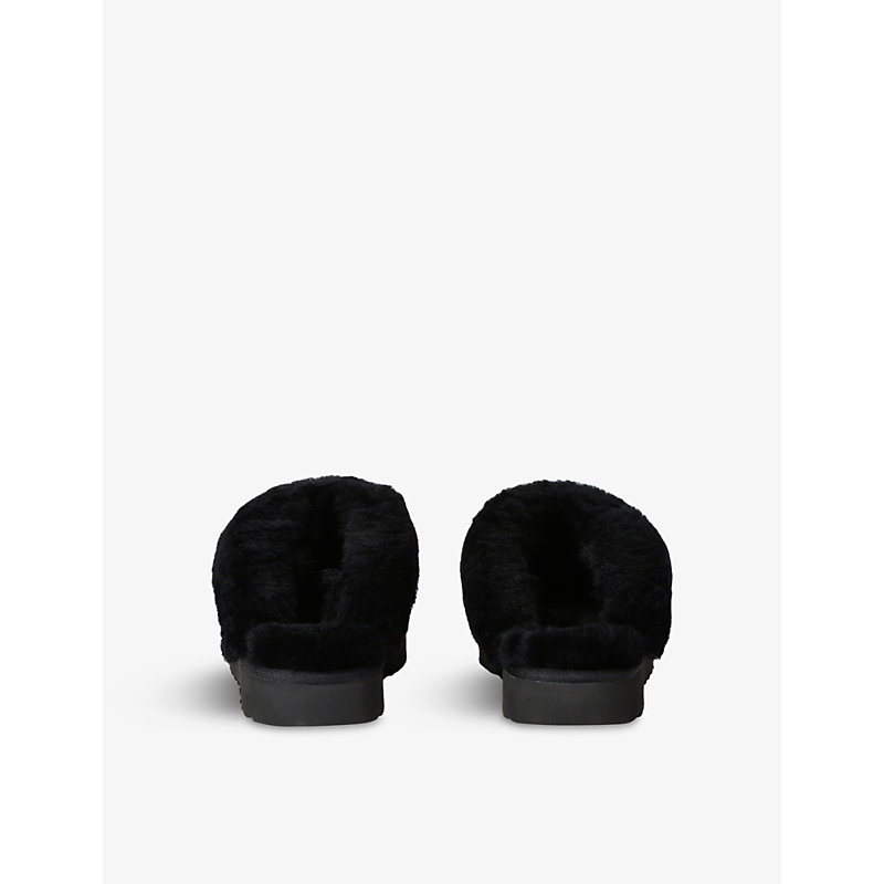 Womens Black Classic Ii Branded Suede Slippers