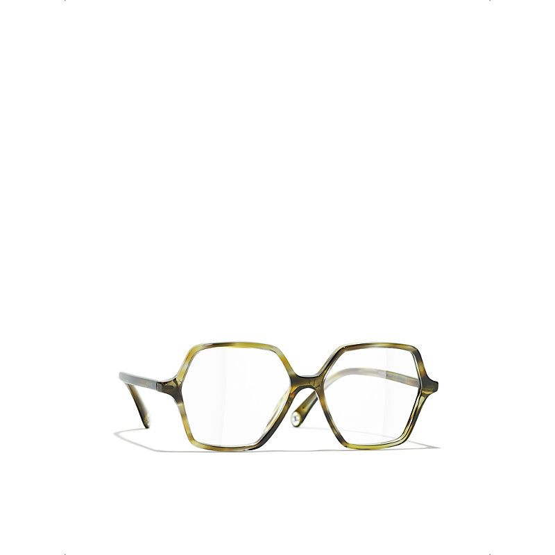Mens Green Square Eyeglasses