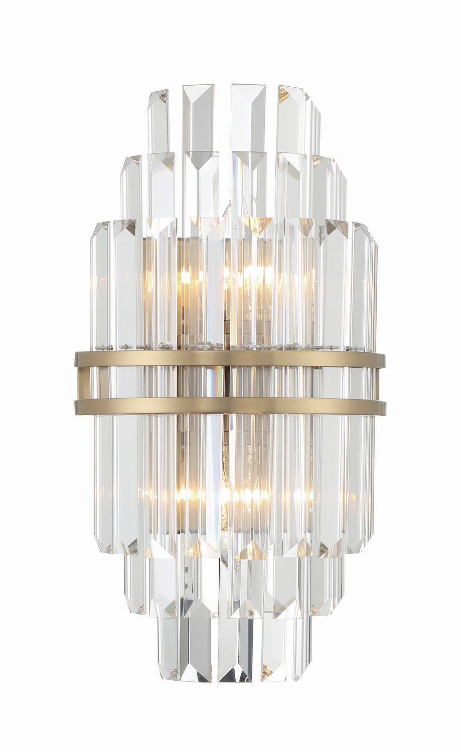 Hayes 2-Light Wall Mount in Aged Bra