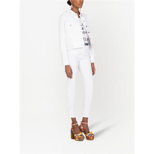 High-rise skinny jeans - White