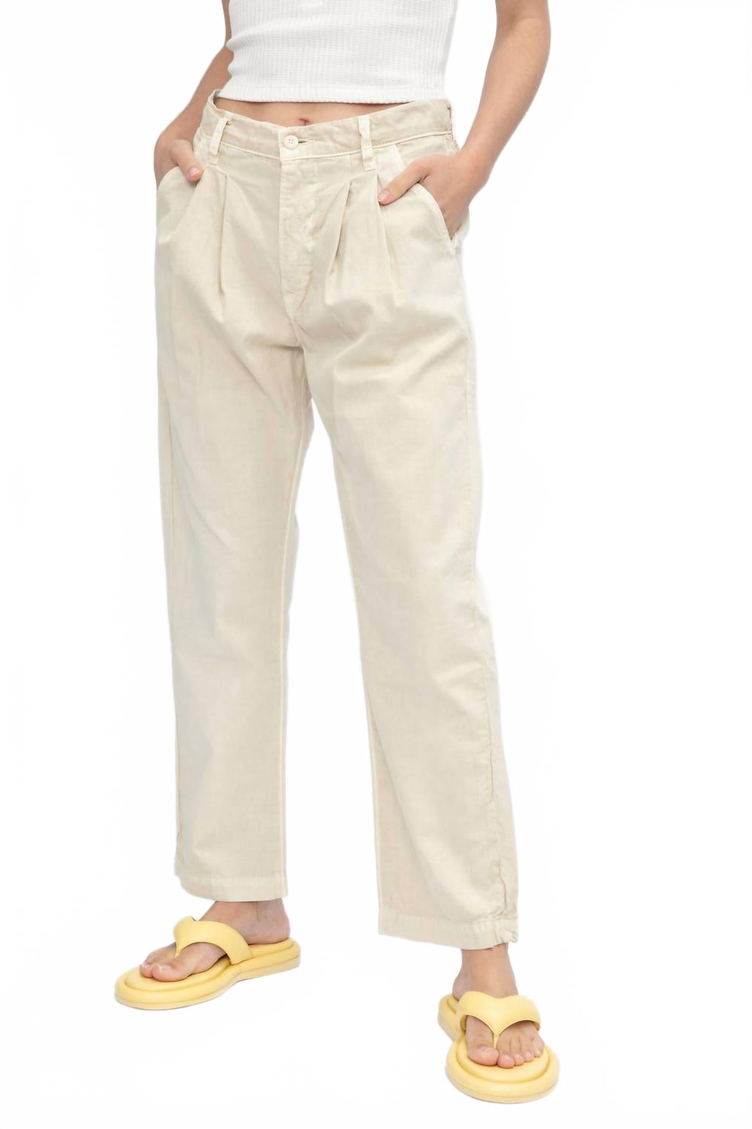Hayden Pleated Pant In Pigment Flour In Beige