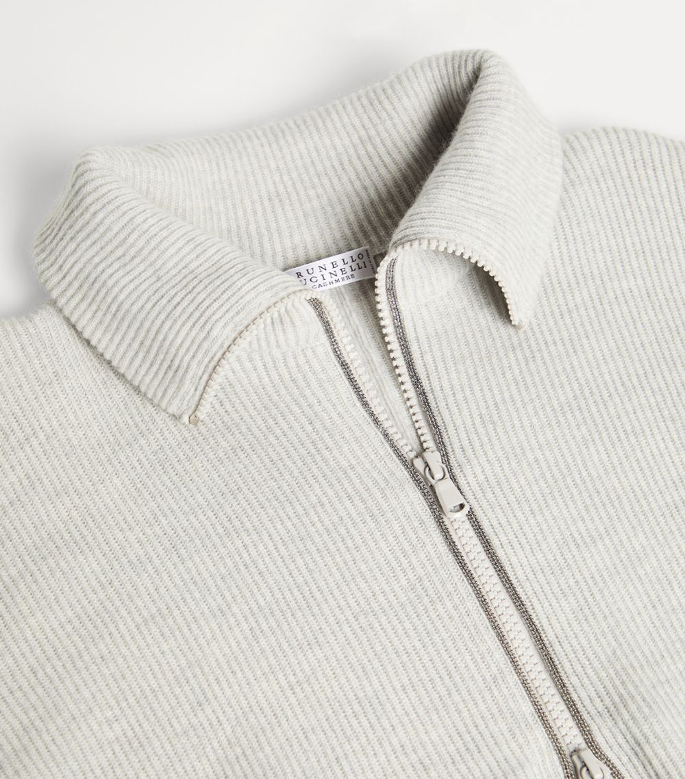 Cashmere Rib-Knit Cardigan