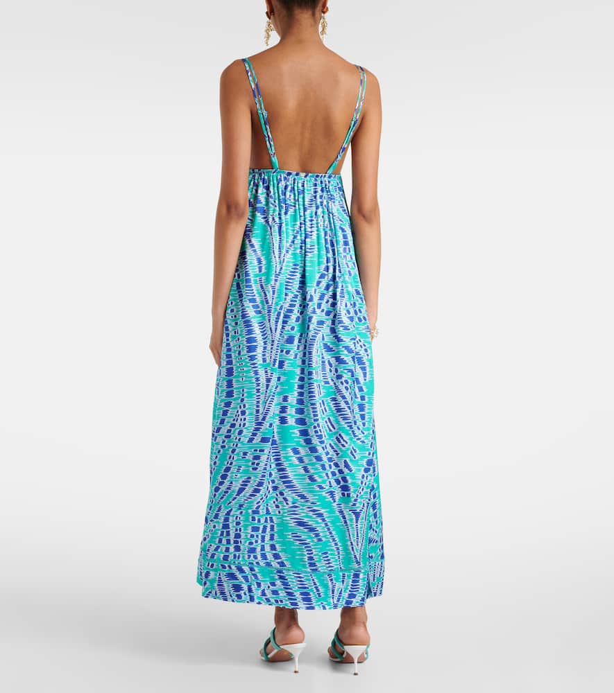 Cassandra printed satin slip dress