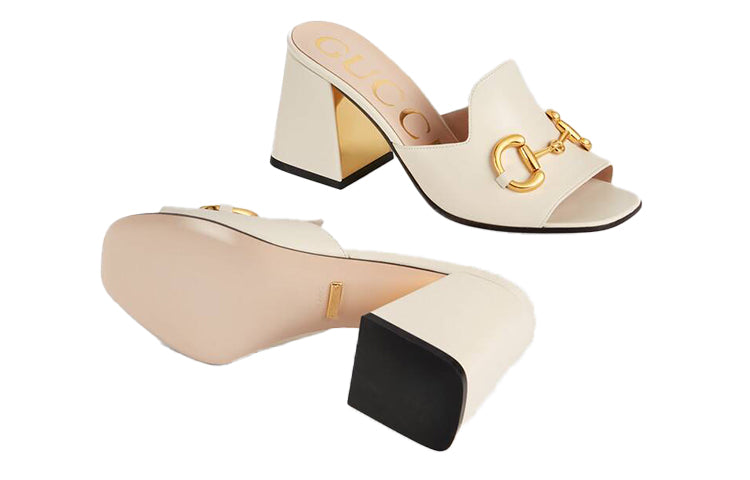 (WMNS) Slide Sandal With Horsebit 'White Leather'