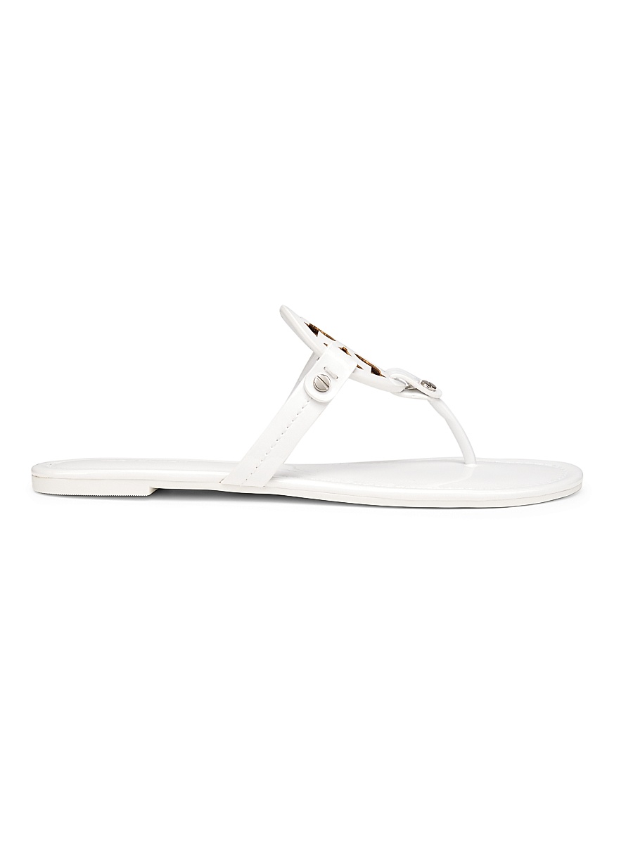 Women's Miller Patent Leather Thong Sandals - Optic White