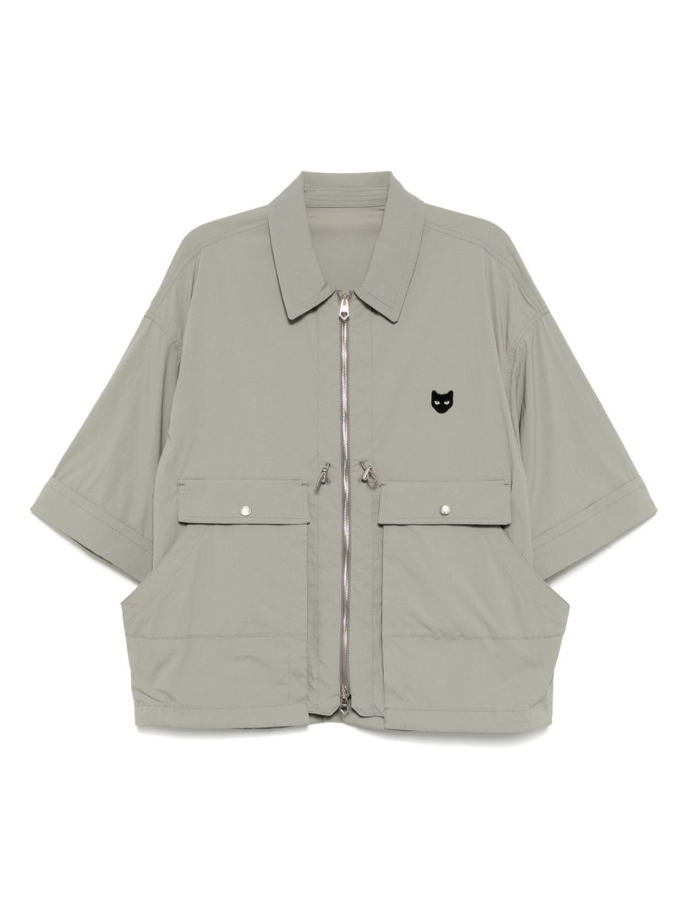 Multi pocket half jumper jacket - Grey