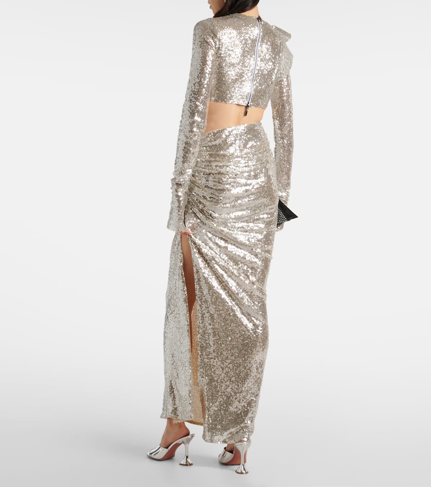 Luna draped sequined maxi skirt