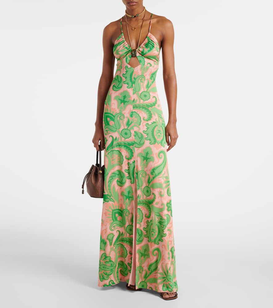 Halterneck maxi dress