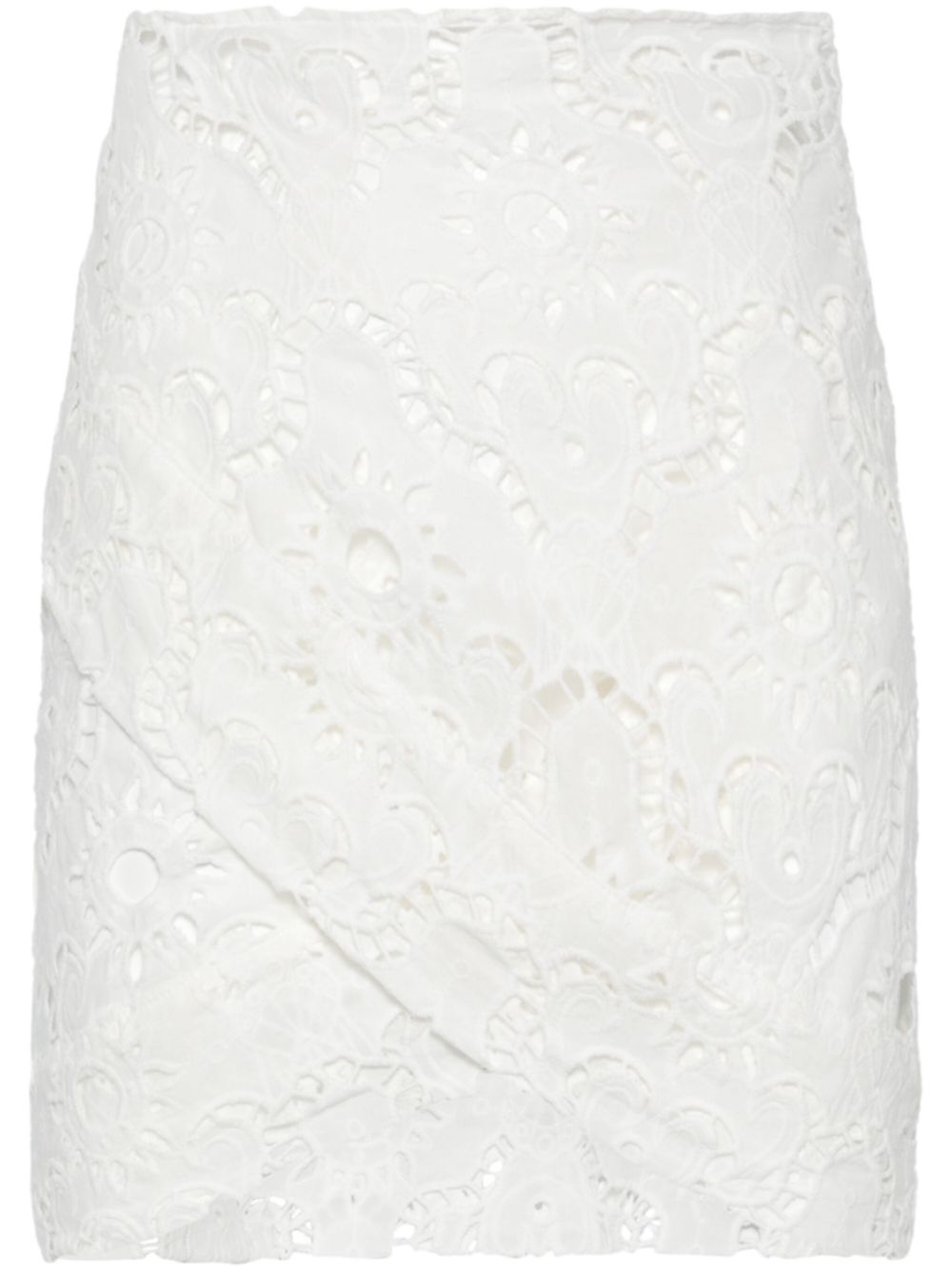 Broderie-anglaise mini skirt - White
