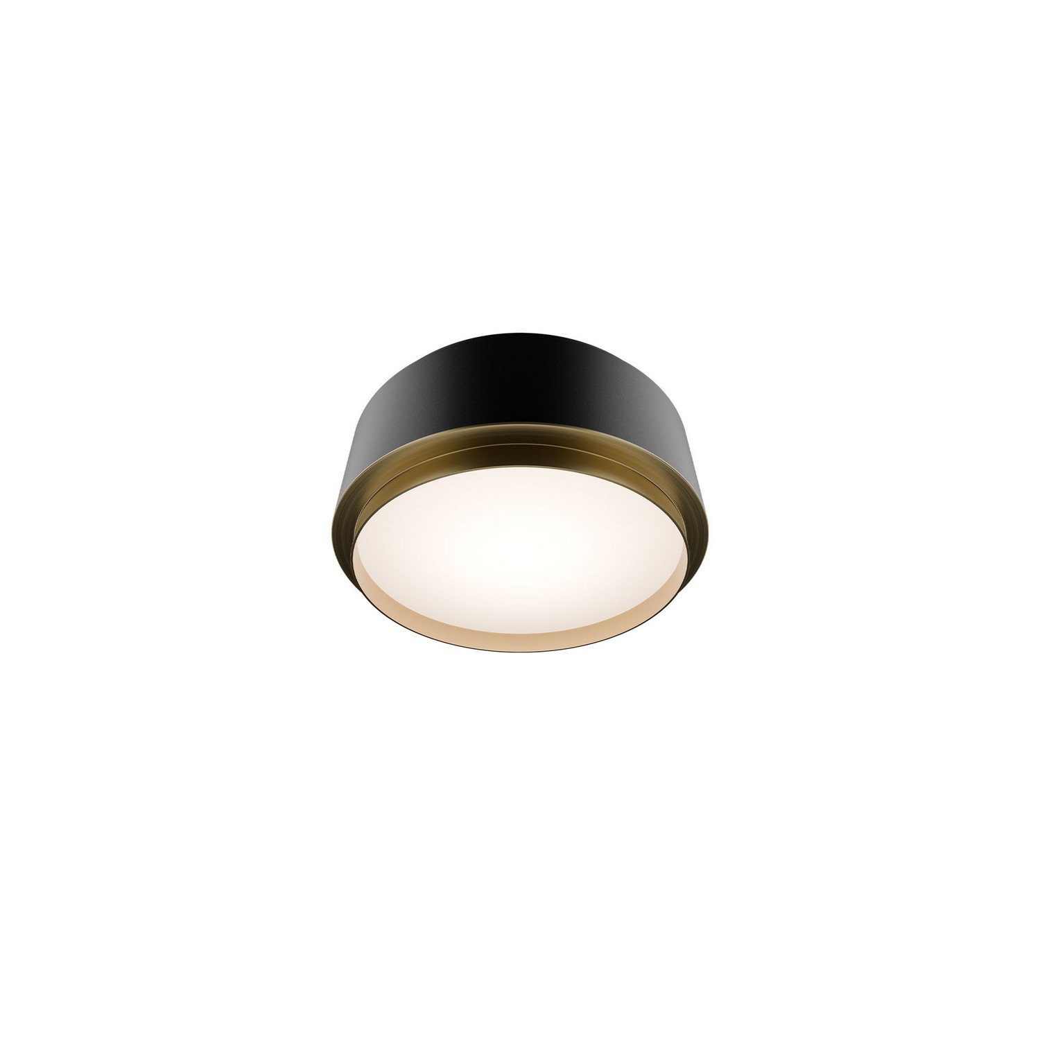 Black Aged Brass LED Flush Mount from the Salvo Collection