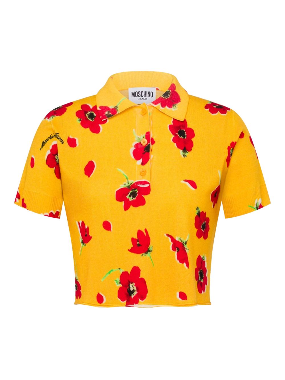 Cropped polo shirt - Yellow