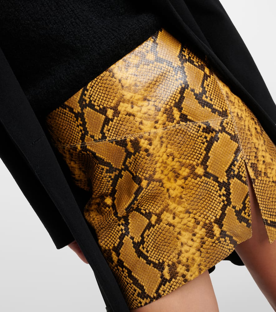 Blair snake-effect leather miniskirt