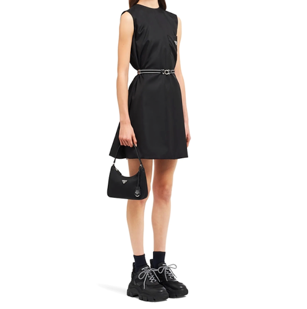 Re-Edition 2005 Re-Nylon Mini Hobo Bag 'Black'