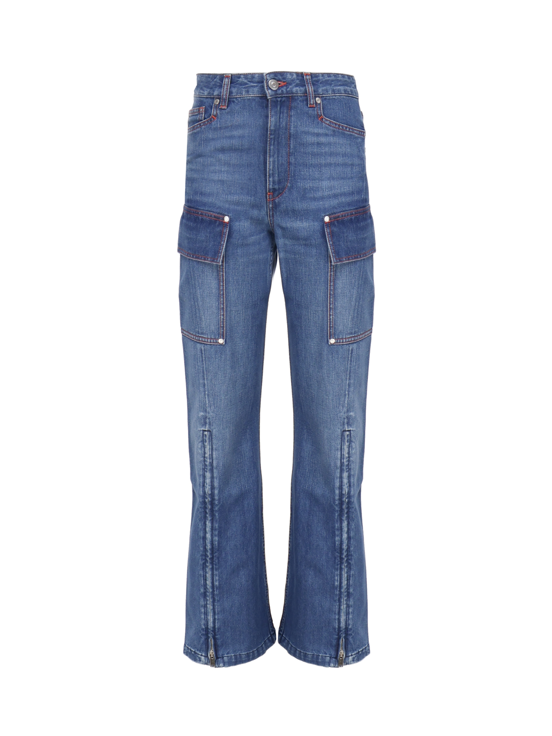 Cargo Retr? Jeans In Cotton Denim