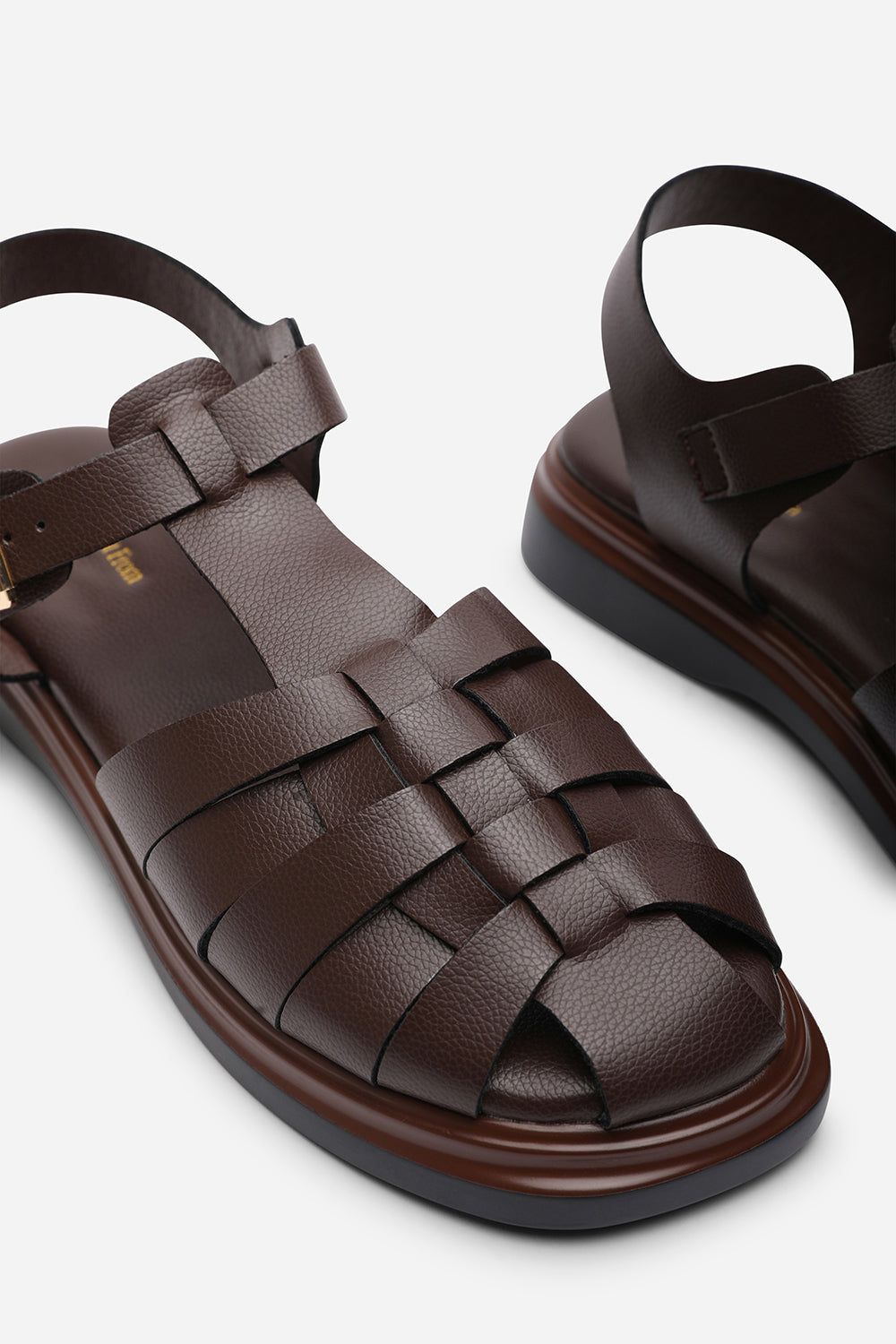 Where's That From Women's Chime Fisherman Flatform Sandal in Dark Brown