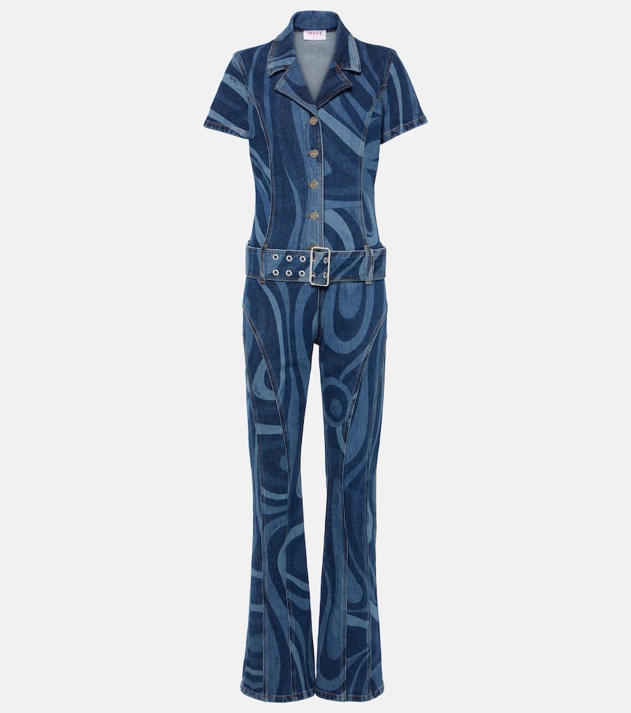 Pucci Marmo belted denim jumpsuit