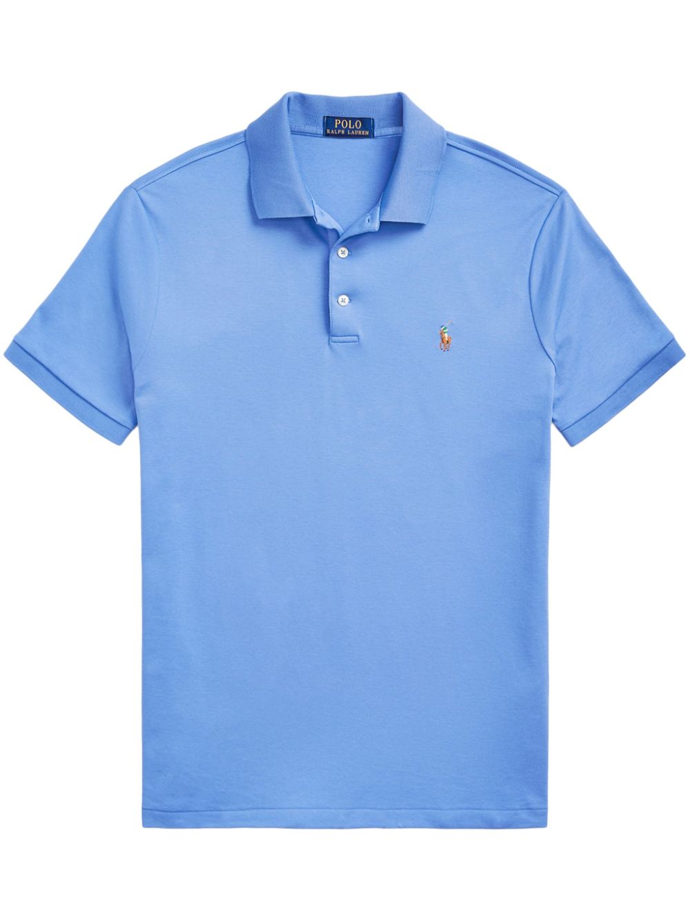 Polo Pony-embroidered cotton polo shirt - Blue