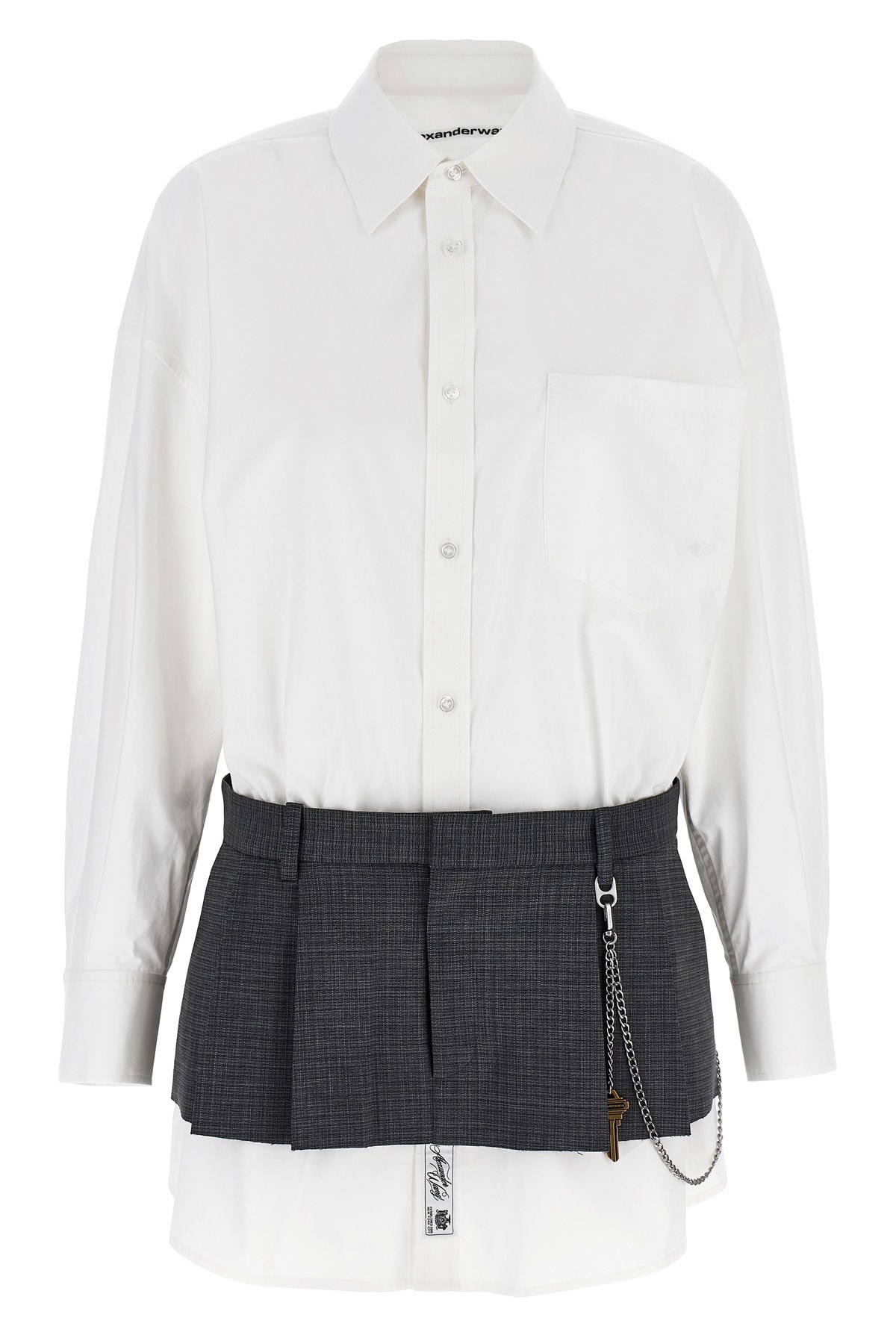 'Pre-Styled Shirt Dress W Chain' Dress