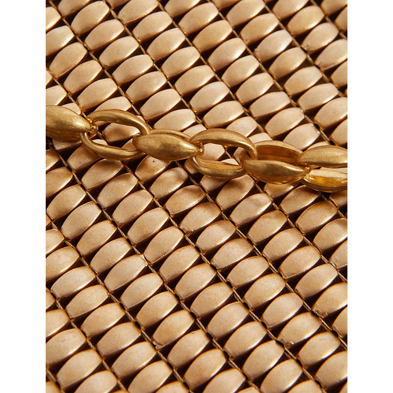 Womens Gold Bailey Bead-embellished Woven Shoulder bag 