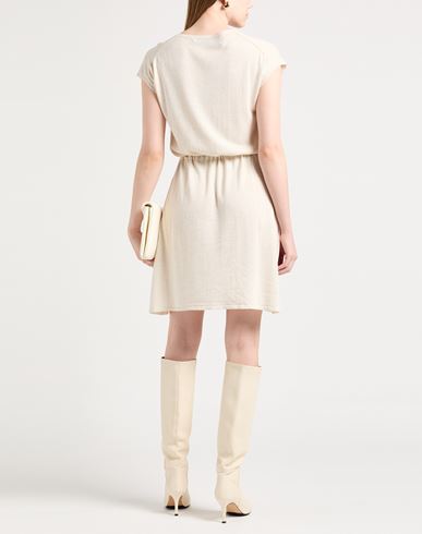 Woman Mini dress Ivory Size L/XL Viscose, Linen, Cotton