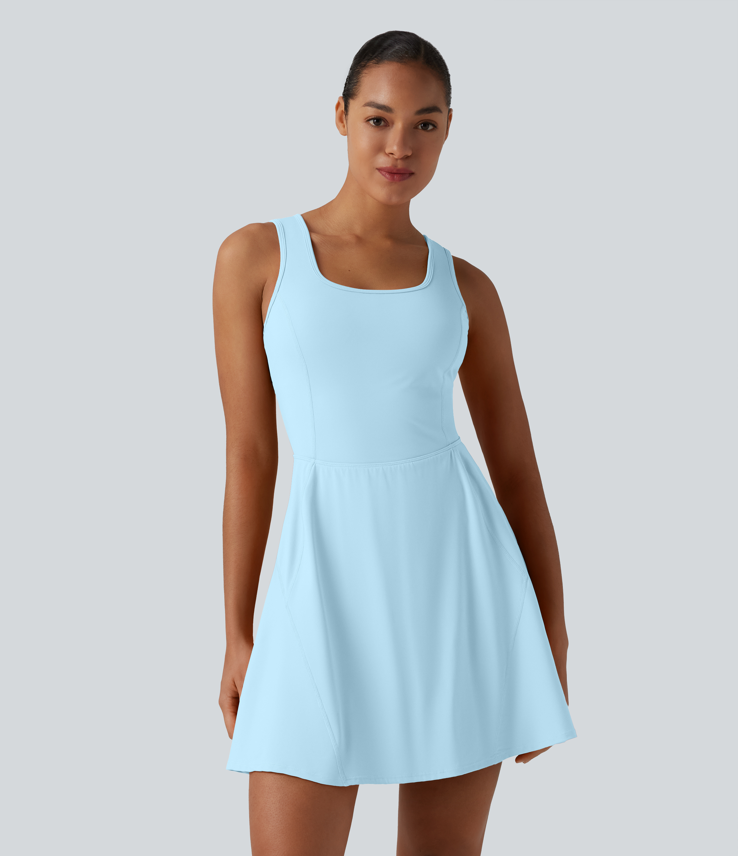 Halara SoftlyZero™ Airy 2-in-1 InstantCool Mini Dance Active Dress with Pockets-Easy Peezy Edition-Longer Length - Spun Sugar