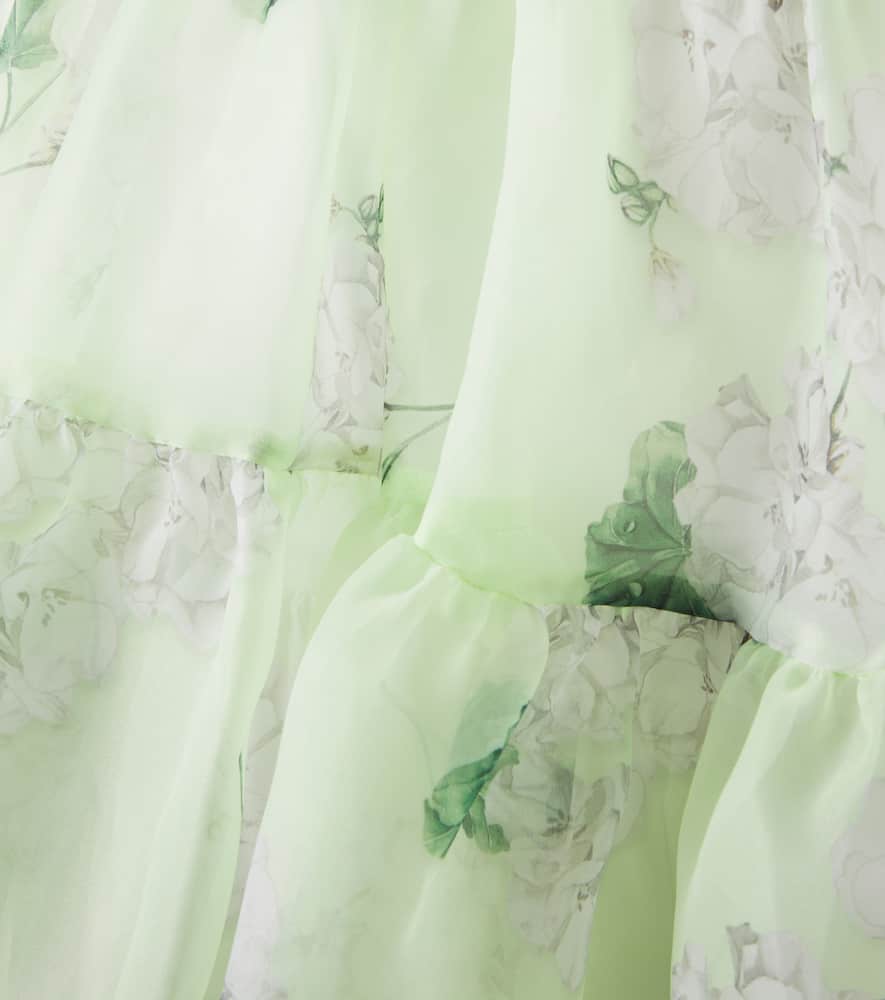 Floral tiered organza dress