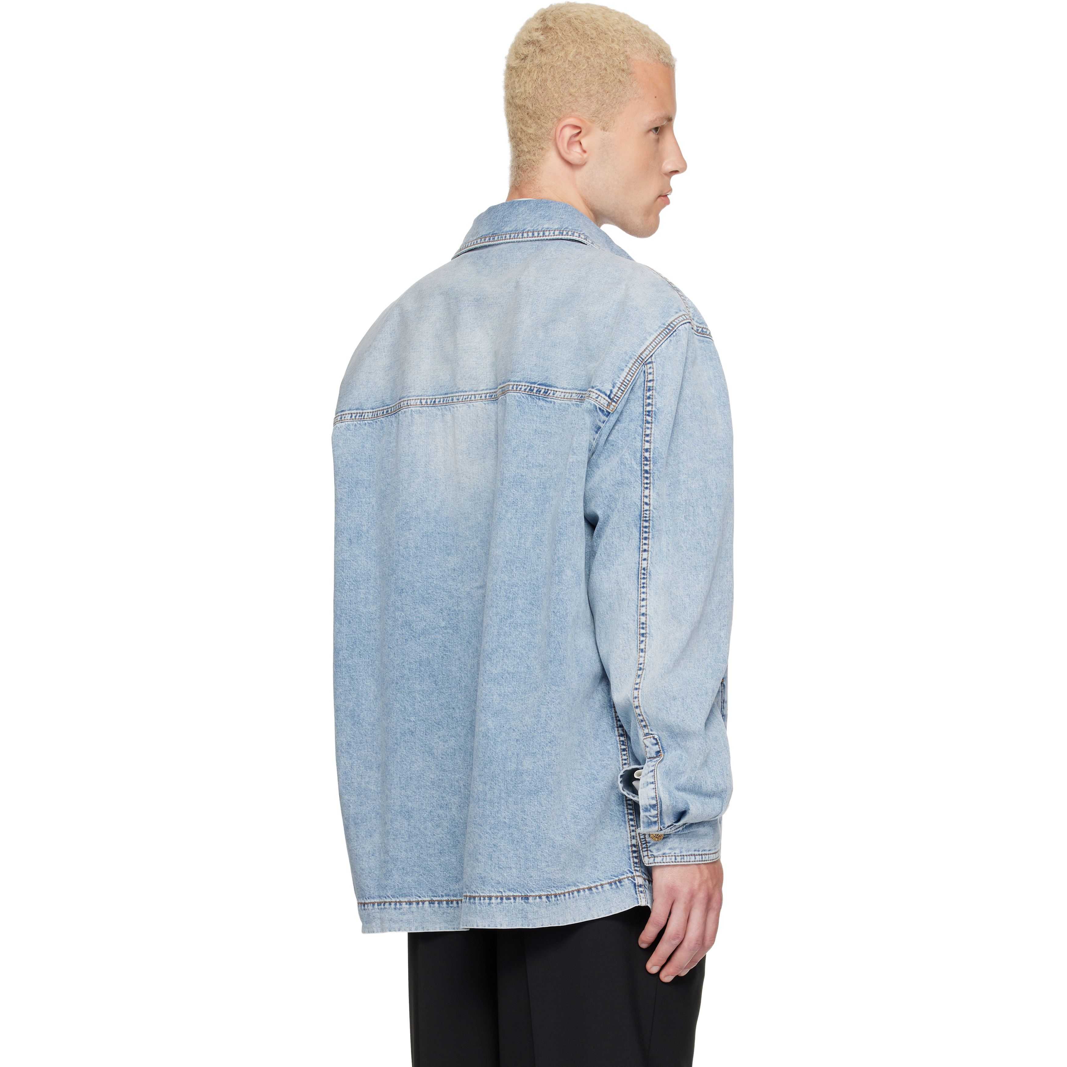 Blue Faded Denim Shirt