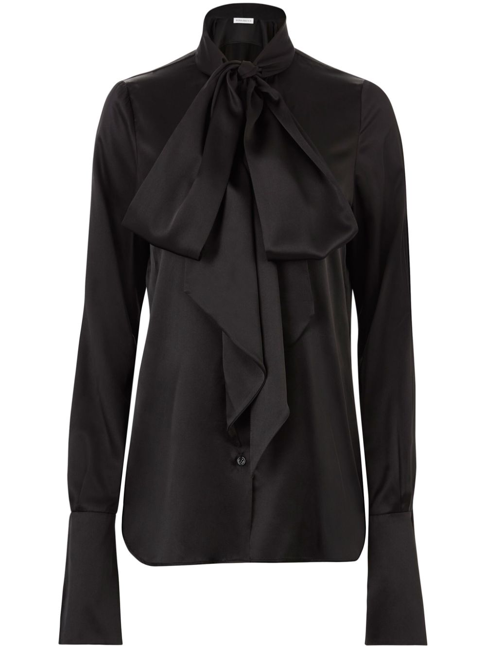 Satin lavaliere shirt - Black