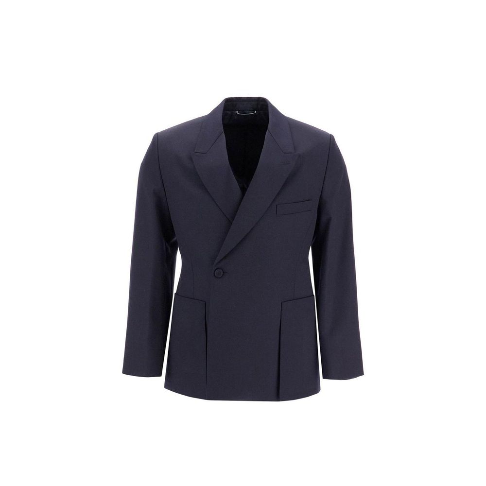 Virgin Wool Blazer — Navy