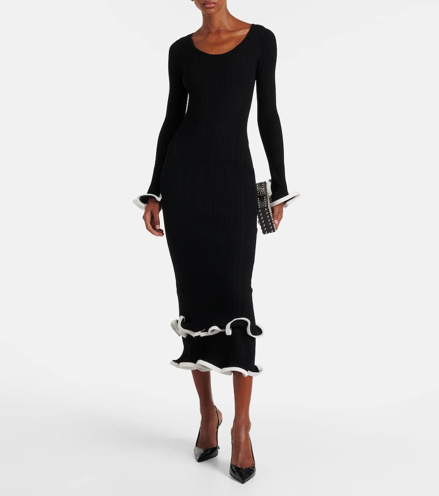 Solani ribbed-knit midi dress