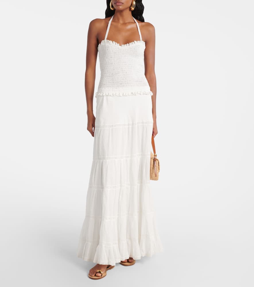 Striped cotton maxi dress