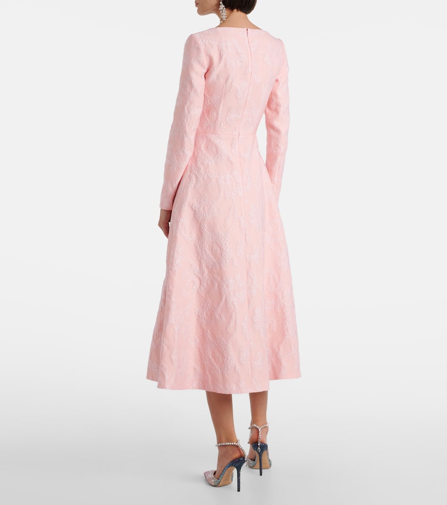 Glenda embroidered crêpe midi dress