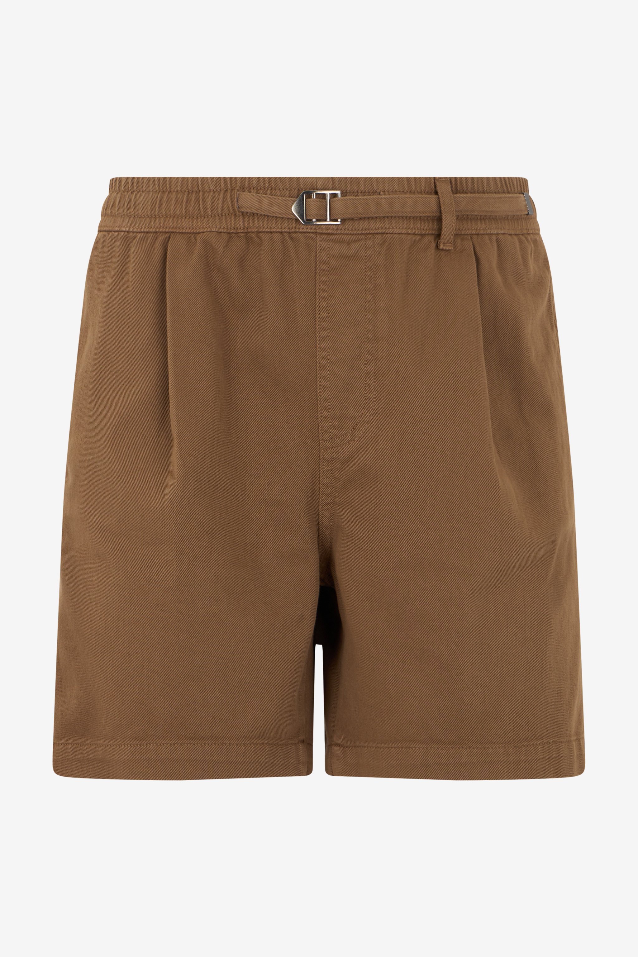 Brown Belted Cotton Shorts
