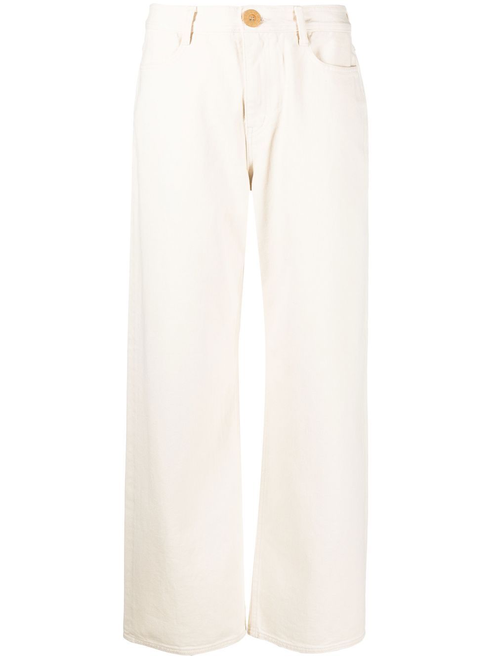 High-waisted wide-leg jeans - White