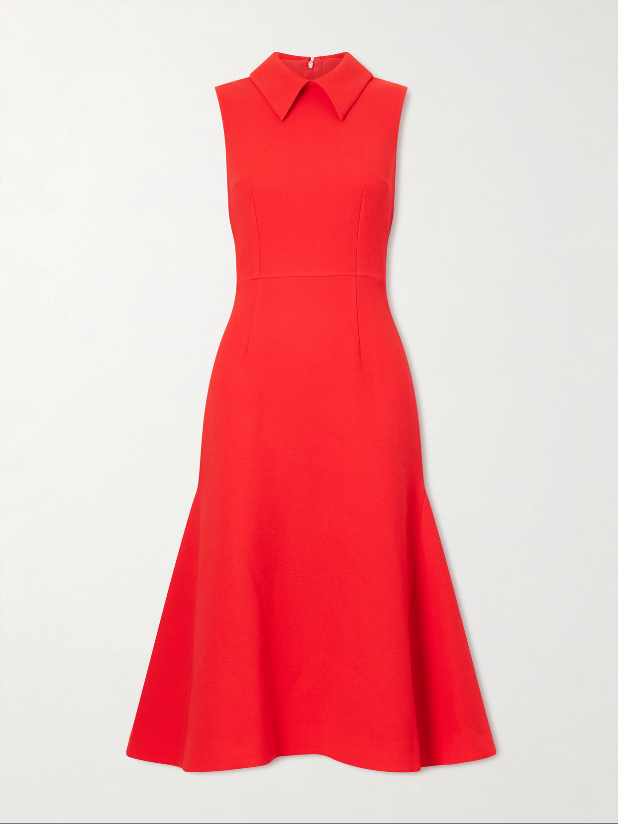 Leontine Wool-crepe Midi Dress - Red