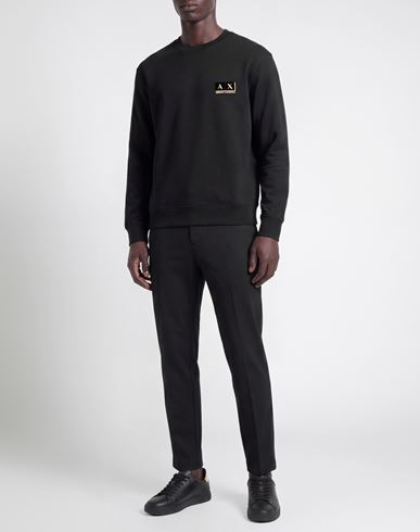 Man Sweatshirt Black Size S Cotton, Polyester, Elastane
