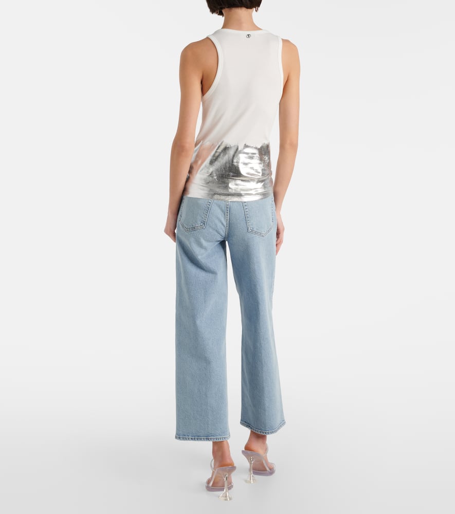 Rabanne Gathered cotton-blend tank top