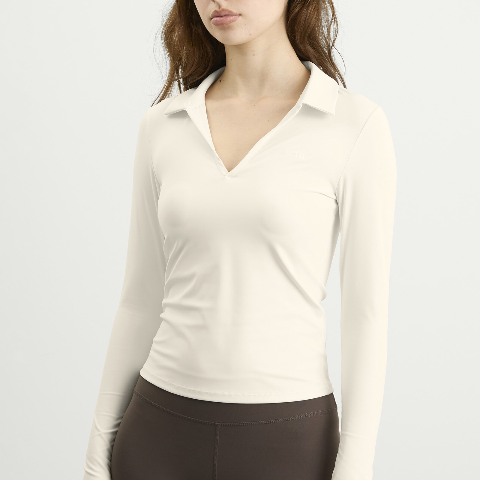 Women's Dayflex Polo Long Sleeve Top Ivory