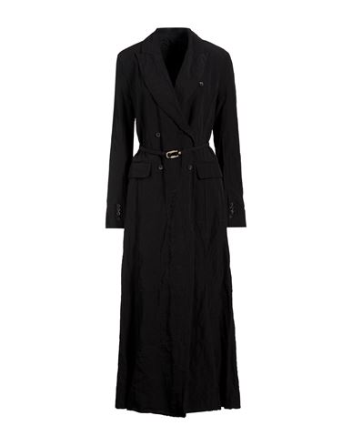 Woman Overcoat & Trench Coat Black Size 8 Cotton, Viscose, Metallic fiber