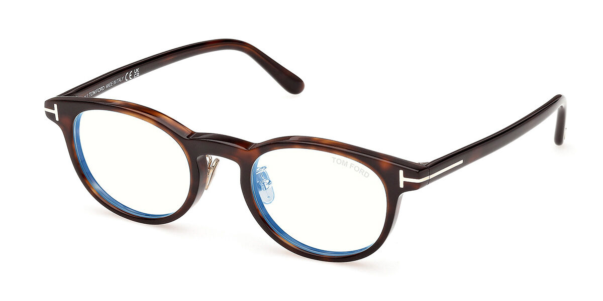 Tom Ford FT6112-D-B Asian Fit 052 Blue-Light Block Men's Eyeglasses Tortoiseshell 49 - Blue Light Block Available