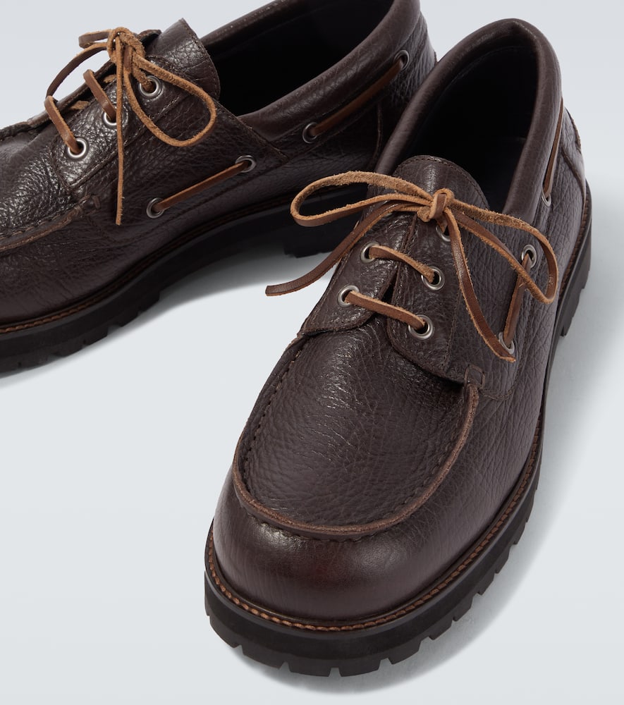 Guston leather boat shoes