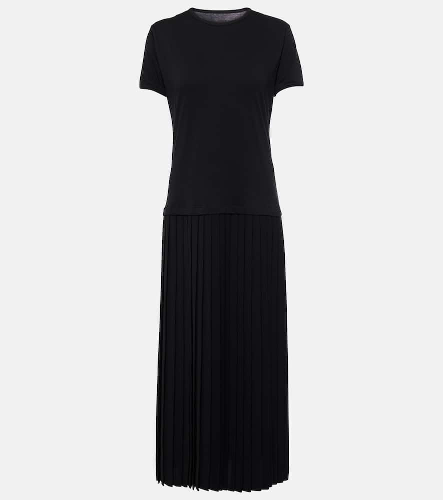Pleated cotton midi dress