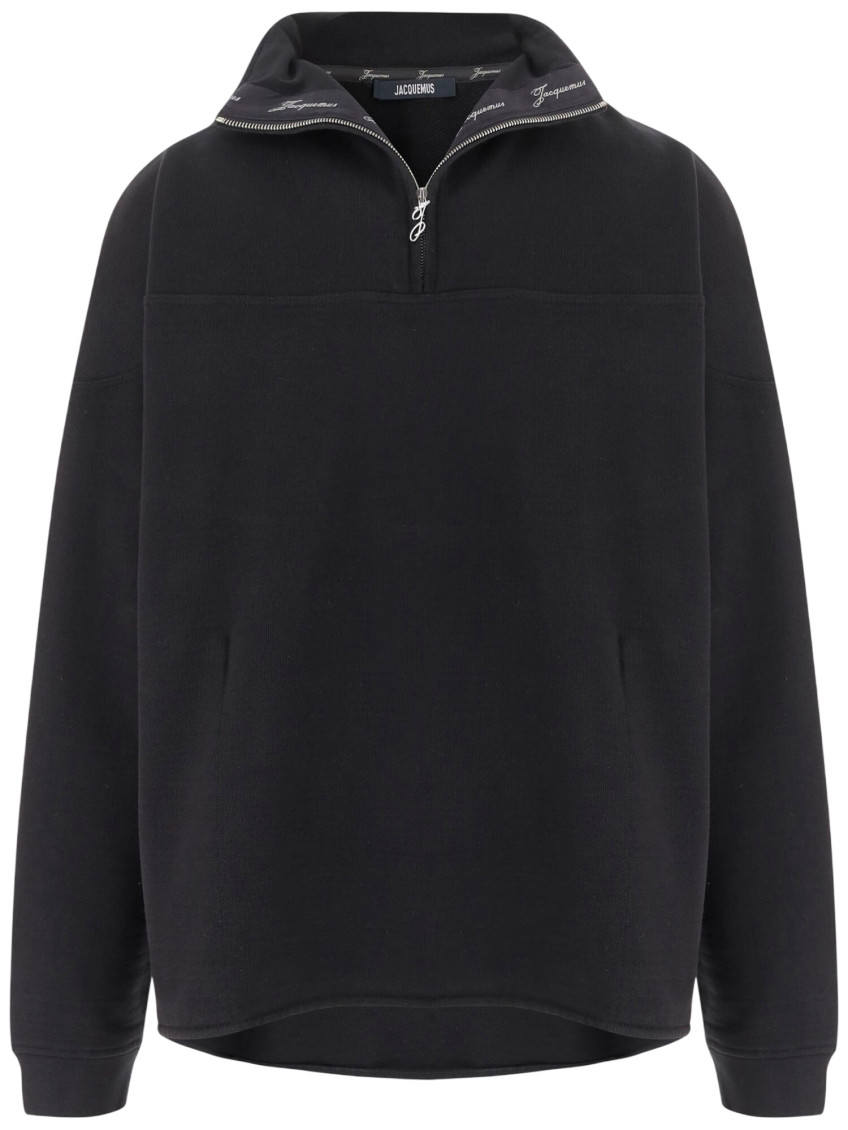 Black Mock Collar Sweatshirt
